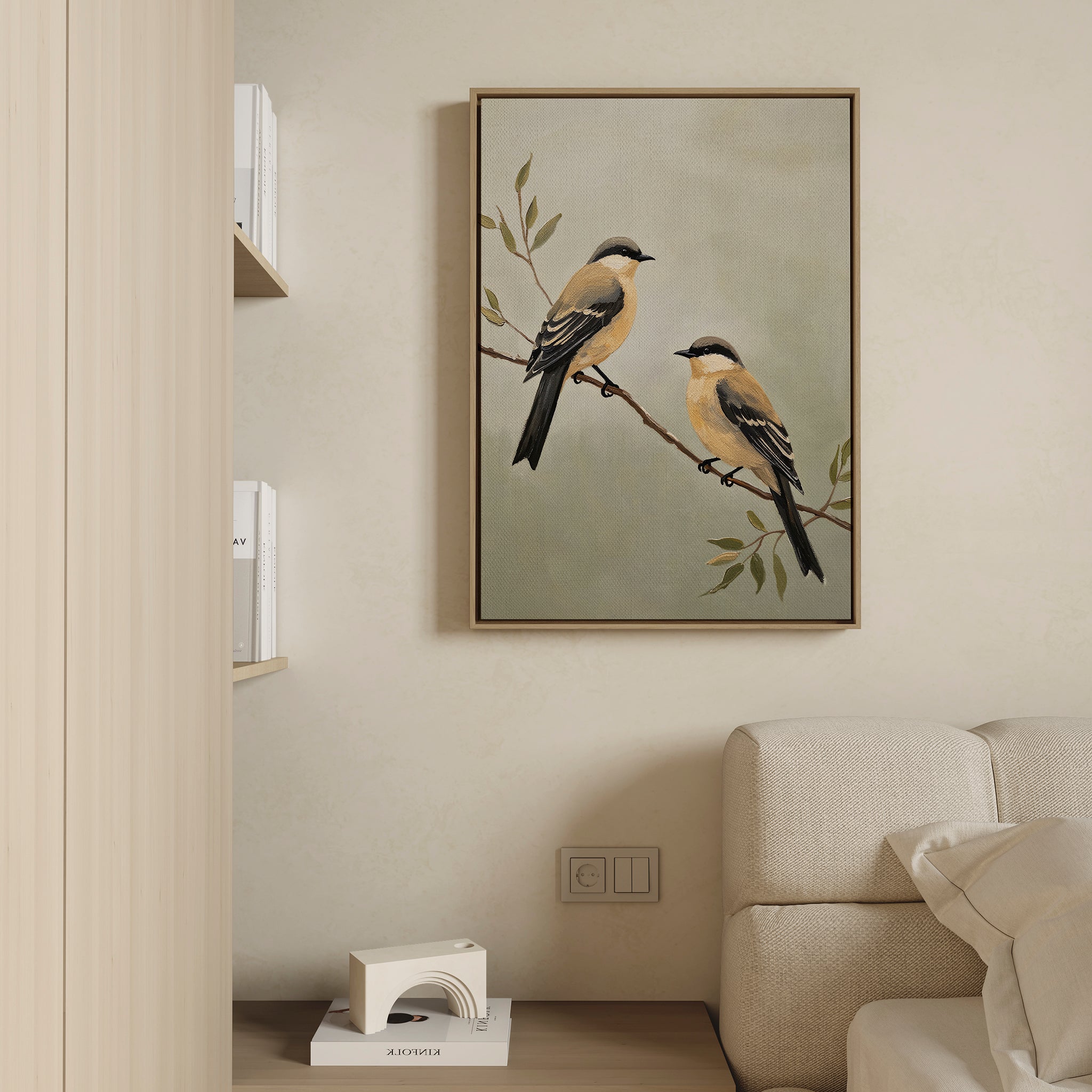 Whispers Among the Olive Boughs Canvas Print – neutral-toned vintage canvas wall art print by Aspire Prints