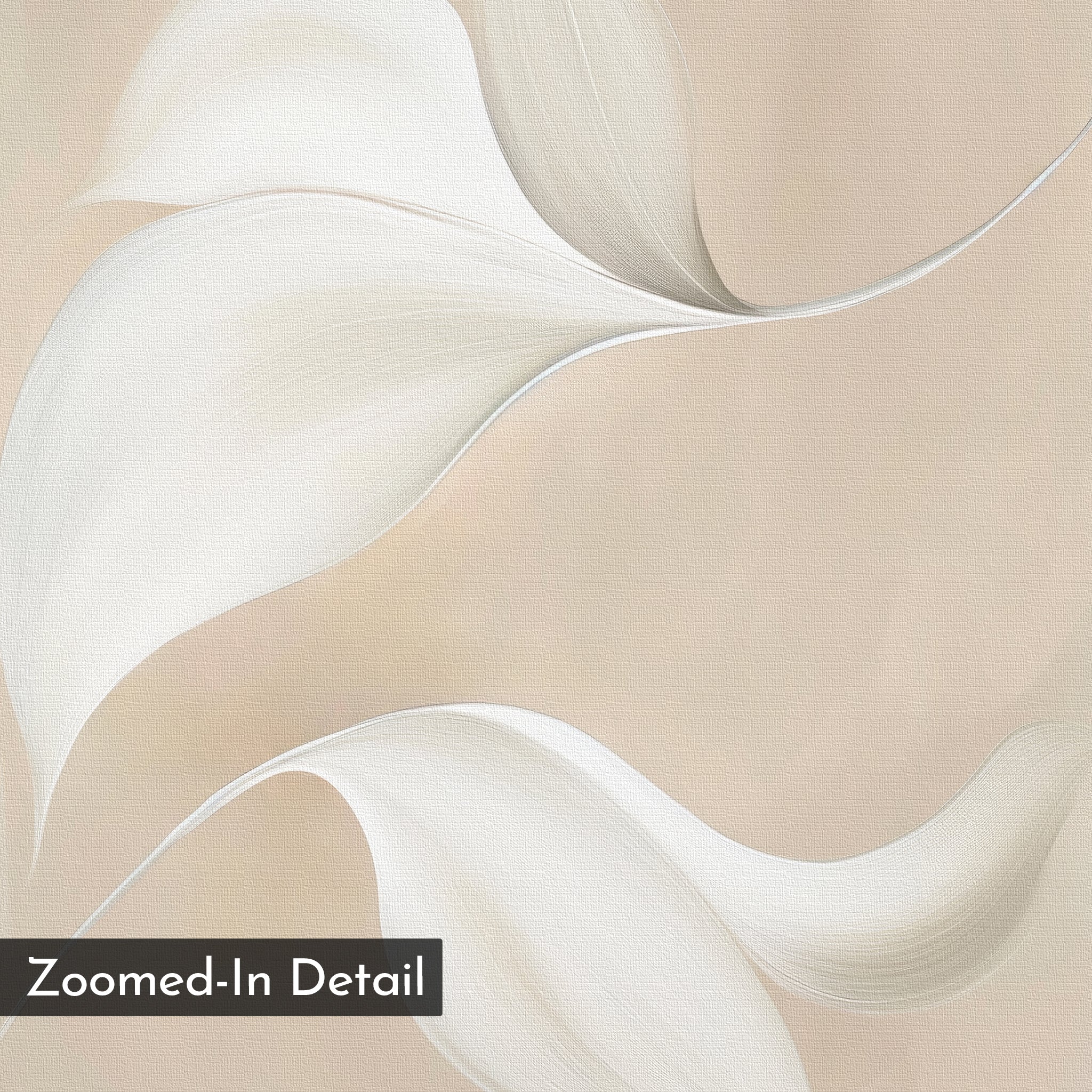 Whispered Blooms in Bloom – beige and white botanical canvas wall art print by Aspire Prints
