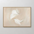 Whispered Blooms in Bloom – beige and white botanical canvas wall art print by Aspire Prints
