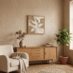 Neutral Leaves Canvas Art - Square by Aspire Prints styled in a room