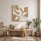 Neutral Leaves Canvas Art - Square by Aspire Prints styled in a room