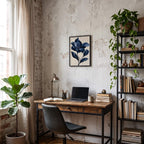 Velvet Blue Flower Canvas Art - Vertical by Aspire Prints styled in a room