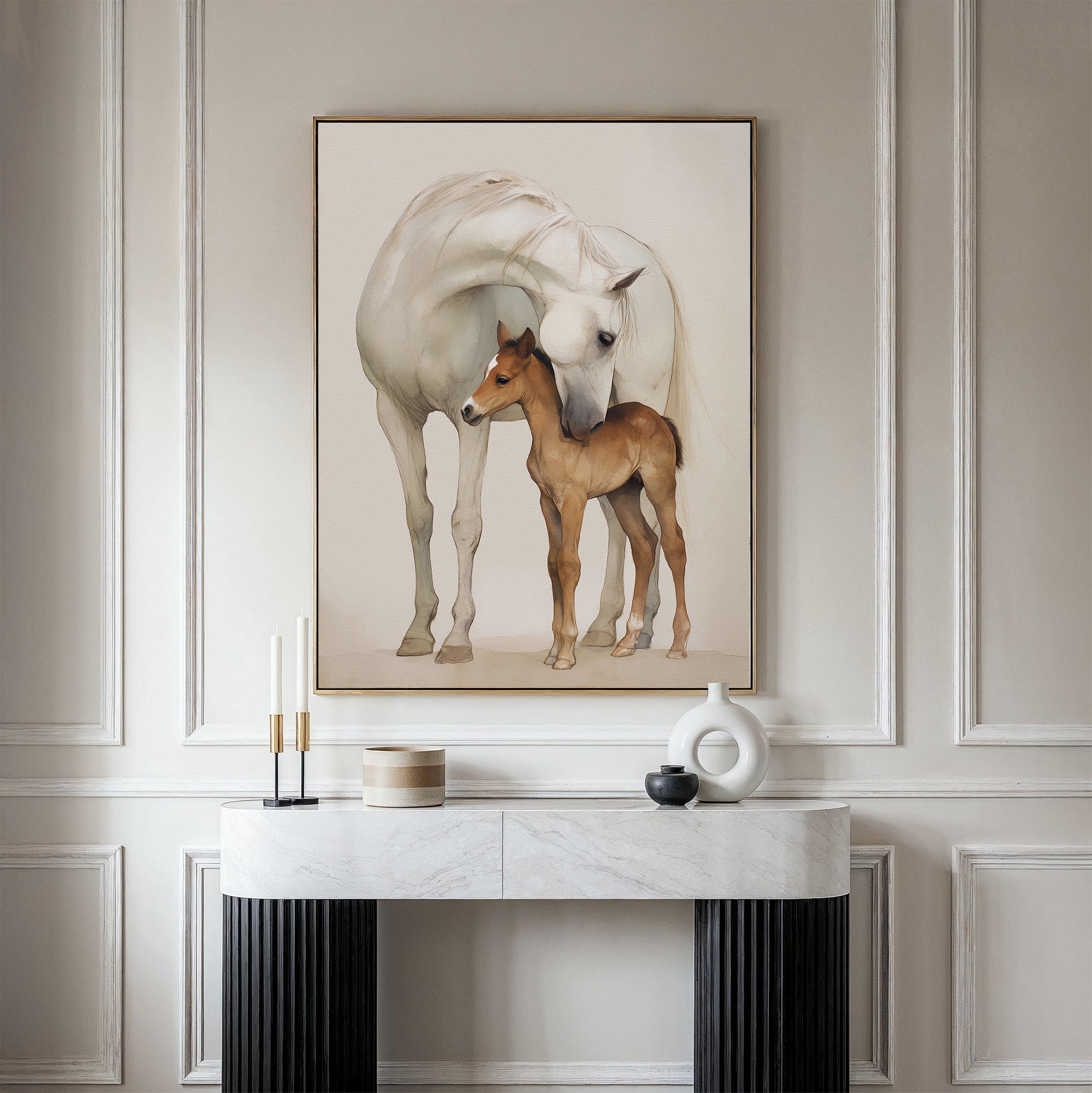 Whisper of the Mare – neutral-toned vintage canvas wall art print by Aspire Prints