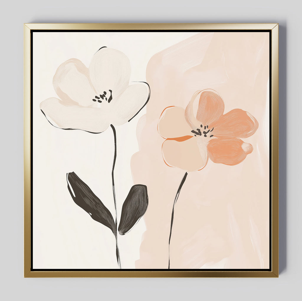Whispering Petals in Bloom – blush pink botanical canvas wall art print by Aspire Prints