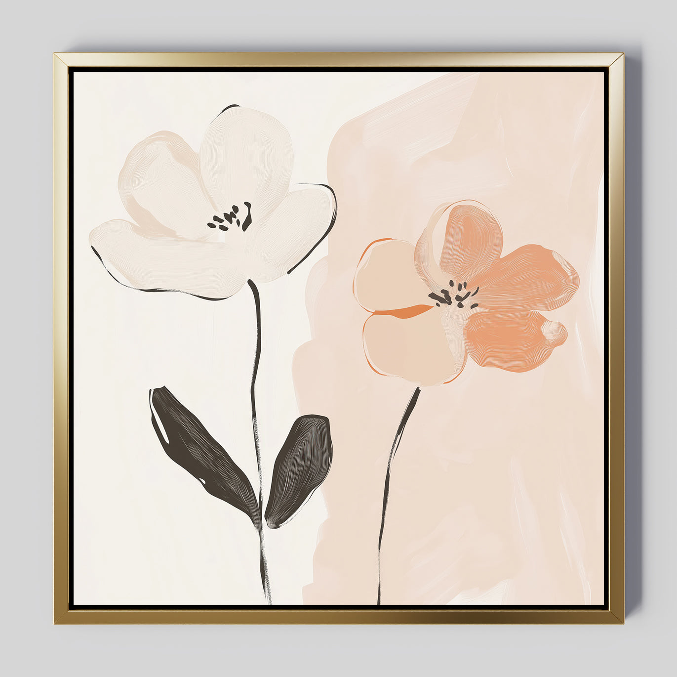 Whispering Petals in Bloom – blush pink botanical canvas wall art print by Aspire Prints