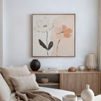 Whispering Petals in Bloom – blush pink botanical canvas wall art print by Aspire Prints
