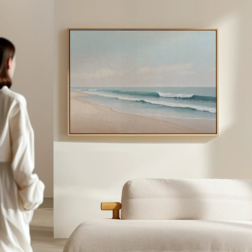 Whispers of the Tide – blue coastal canvas wall art print by Aspire Prints