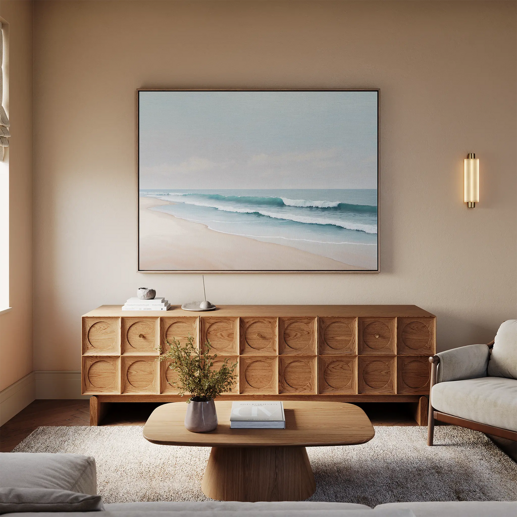 Whispers of the Tide – blue coastal canvas wall art print by Aspire Prints