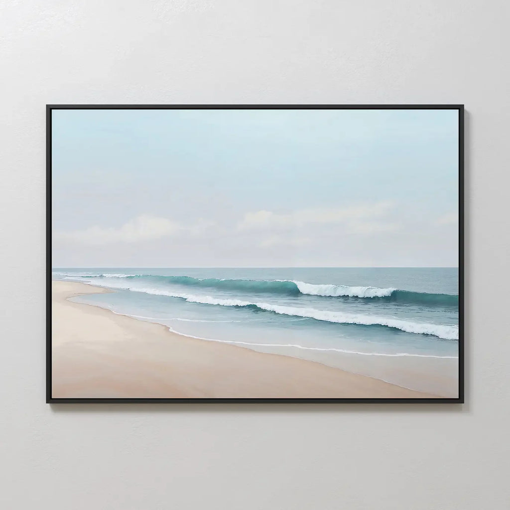 Whispers of the Tide – blue coastal canvas wall art print by Aspire Prints