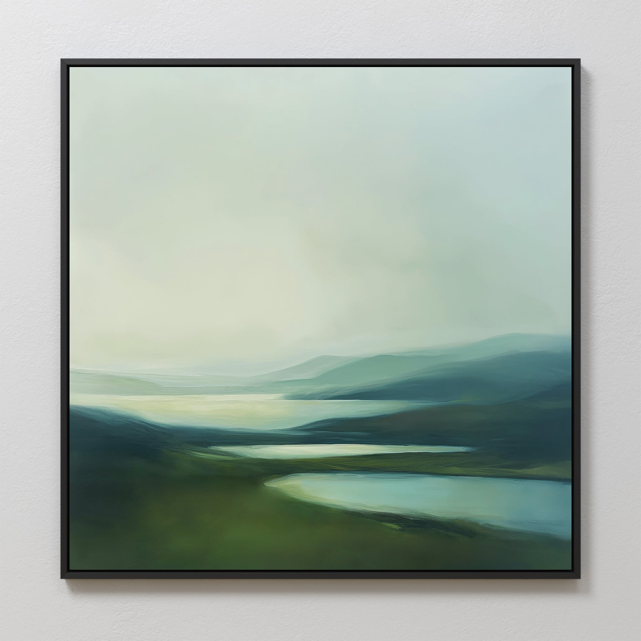 Whispering Hills at First Light – green landscape canvas wall art print by Aspire Prints