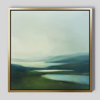 Whispering Hills at First Light – green landscape canvas wall art print by Aspire Prints