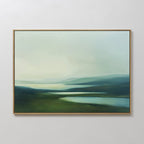 Whispering Hills at Daybreak – green landscape canvas wall art print by Aspire Prints