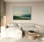 Whispering Hills at Daybreak – green landscape canvas wall art print by Aspire Prints