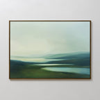 Whispering Hills at Daybreak – green landscape canvas wall art print by Aspire Prints