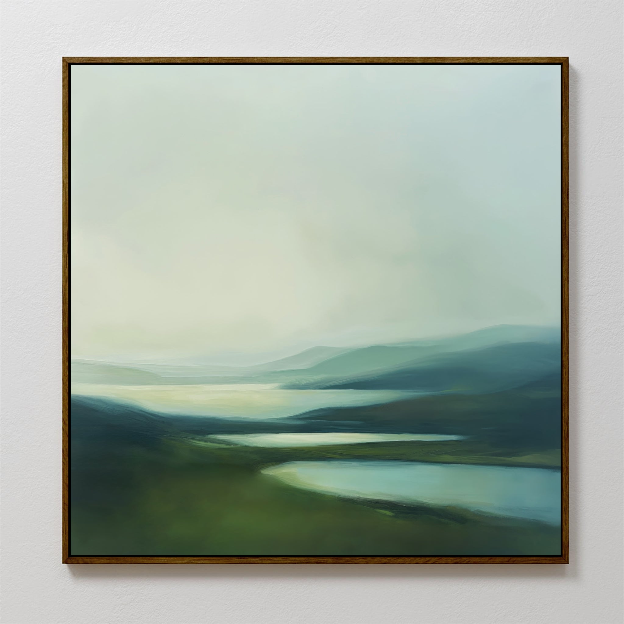 Whispering Hills at First Light – green landscape canvas wall art print by Aspire Prints