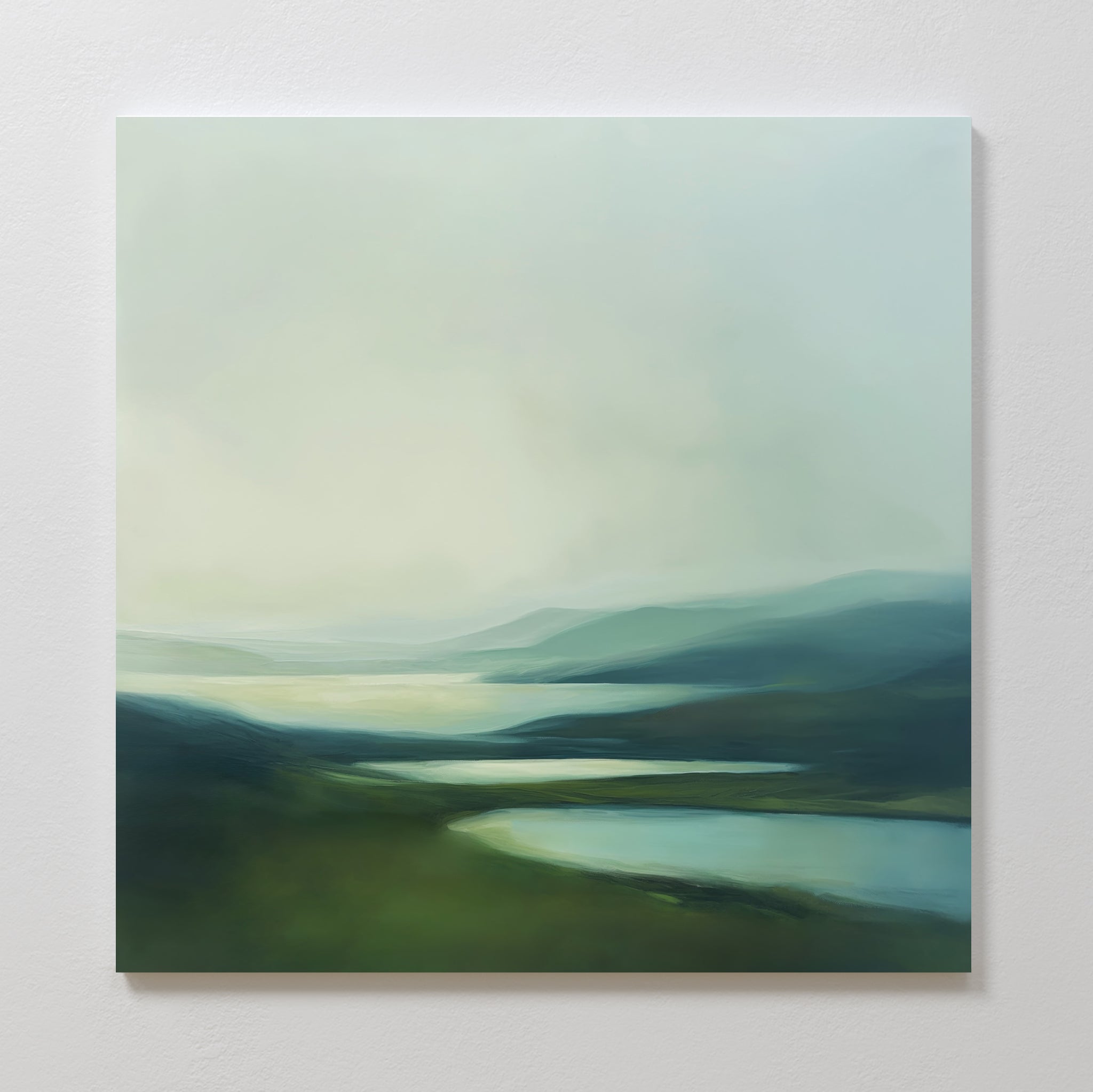Whispering Hills at First Light – green landscape canvas wall art print by Aspire Prints