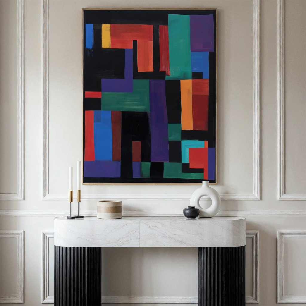 Prism of Possibility – multicolour abstract canvas wall art print by Aspire Prints