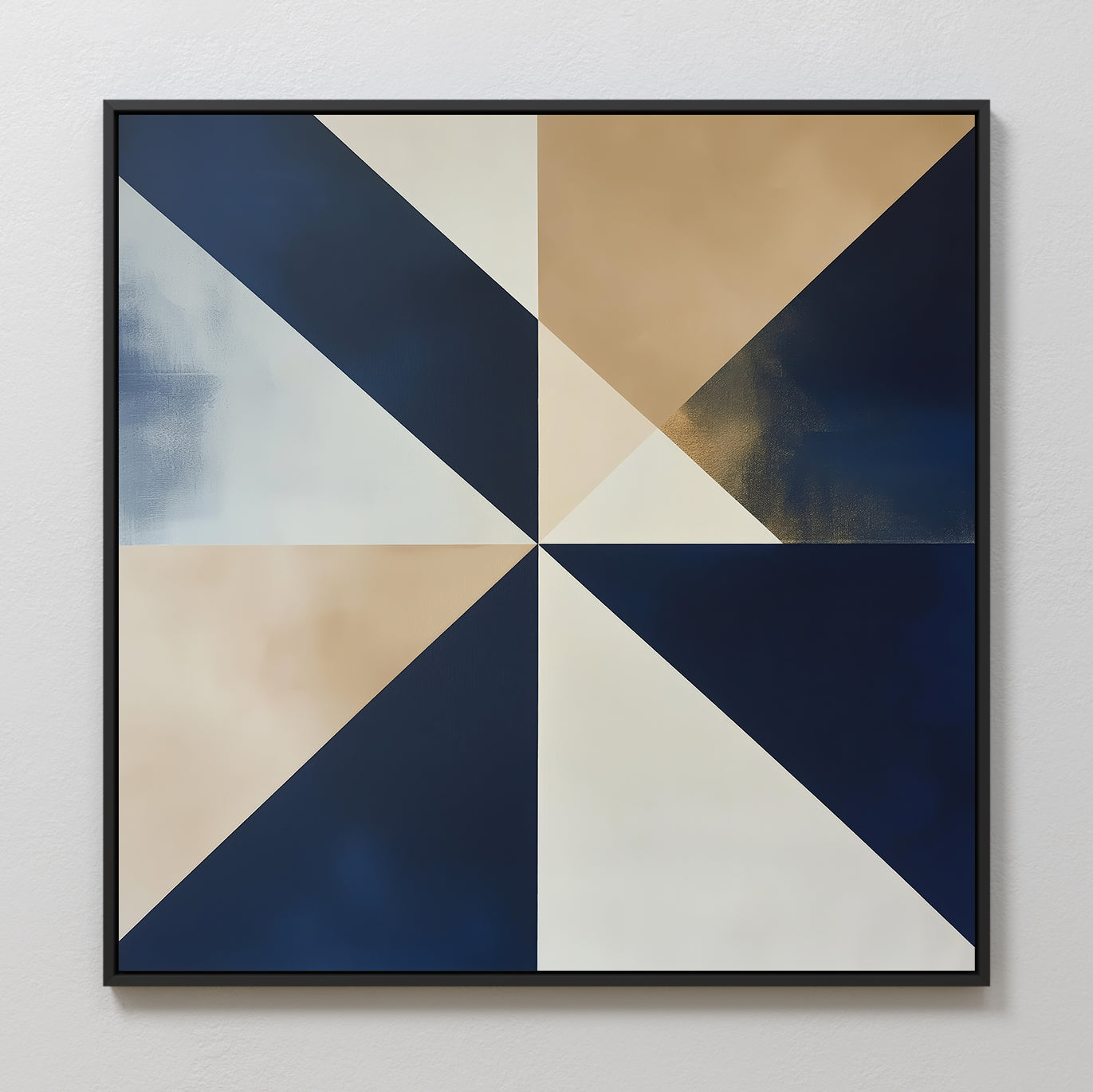 Midnight Geometry Reverie – blue abstract canvas wall art print by Aspire Prints