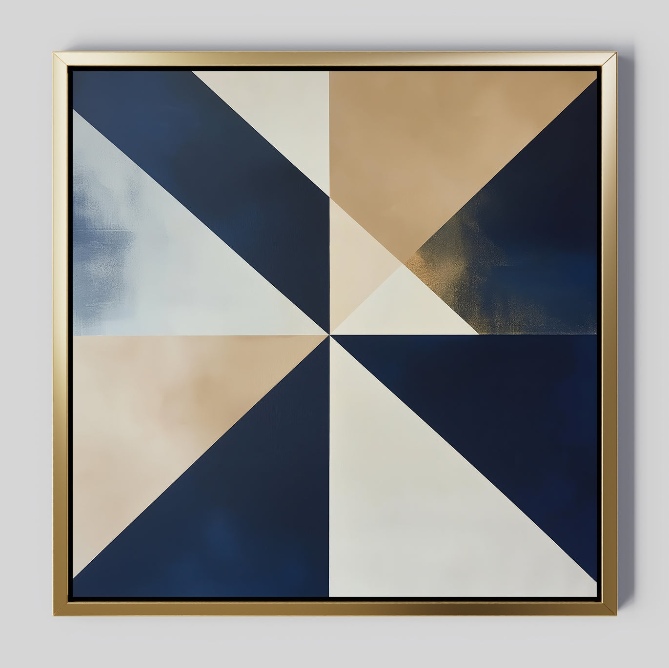 Midnight Geometry Reverie – blue abstract canvas wall art print by Aspire Prints