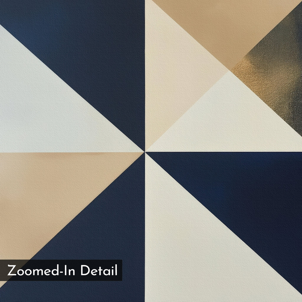 Midnight Geometry Reverie – blue abstract canvas wall art print by Aspire Prints