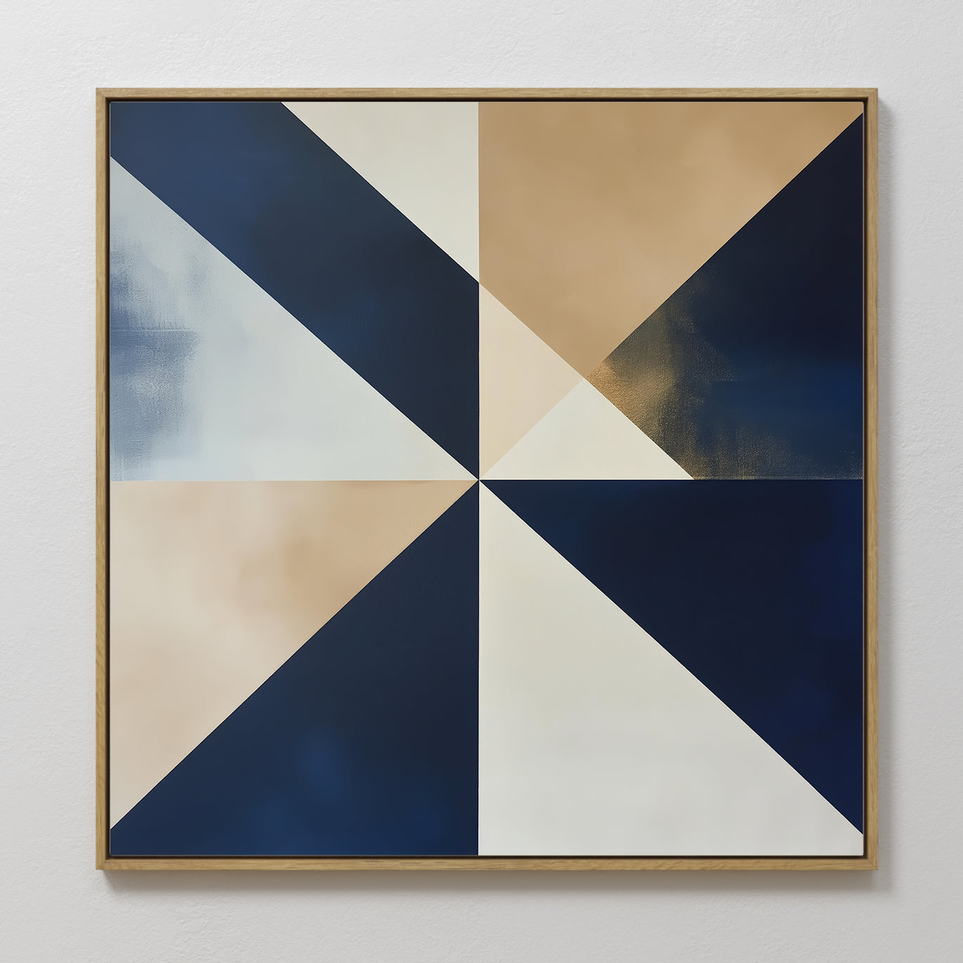Midnight Geometry Reverie – blue abstract canvas wall art print by Aspire Prints