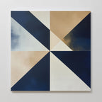 Midnight Geometry Reverie – blue abstract canvas wall art print by Aspire Prints