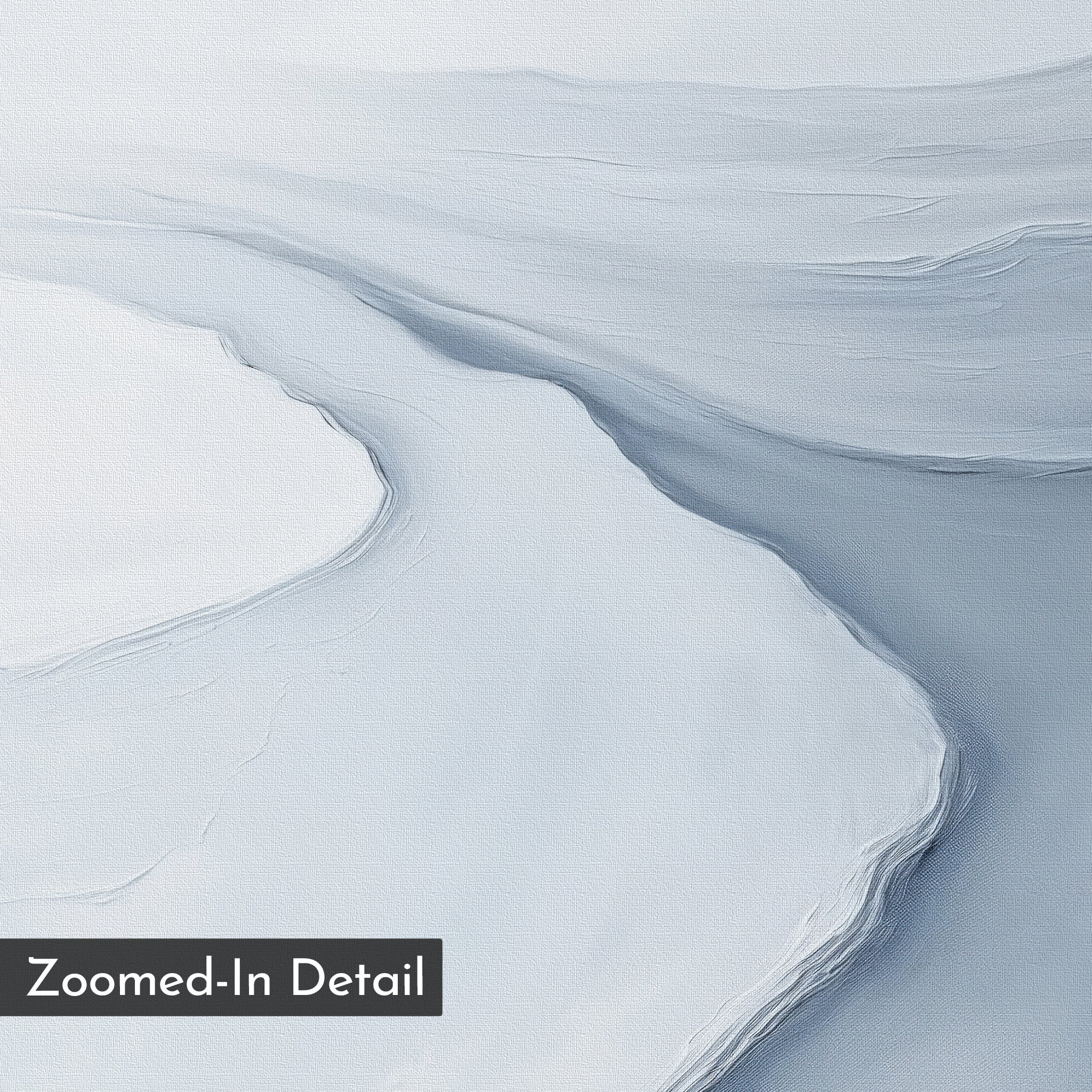 Whispers of the Frozen Tide – blue coastal canvas wall art print by Aspire Prints
