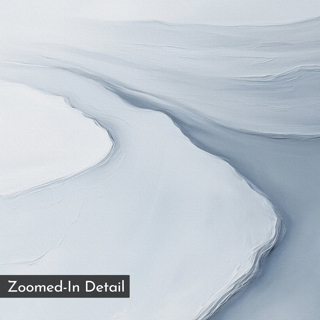 Whispers of the Frozen Tide – blue coastal canvas wall art print by Aspire Prints