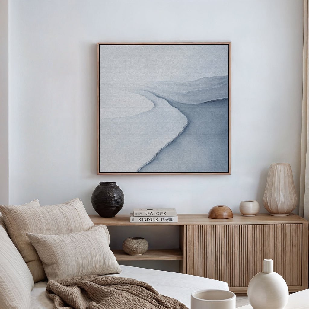 Whispers of the Frozen Tide – blue coastal canvas wall art print by Aspire Prints