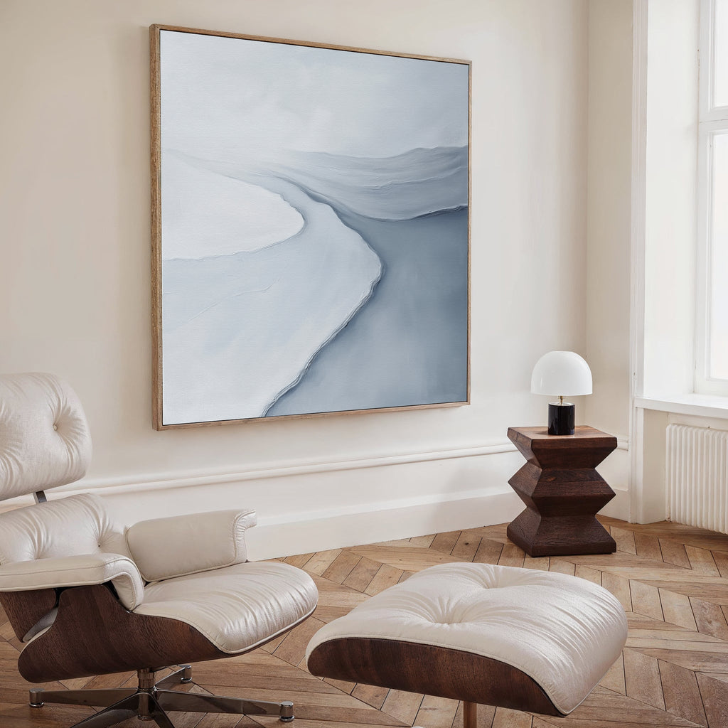 Whispers of the Frozen Tide – blue coastal canvas wall art print by Aspire Prints