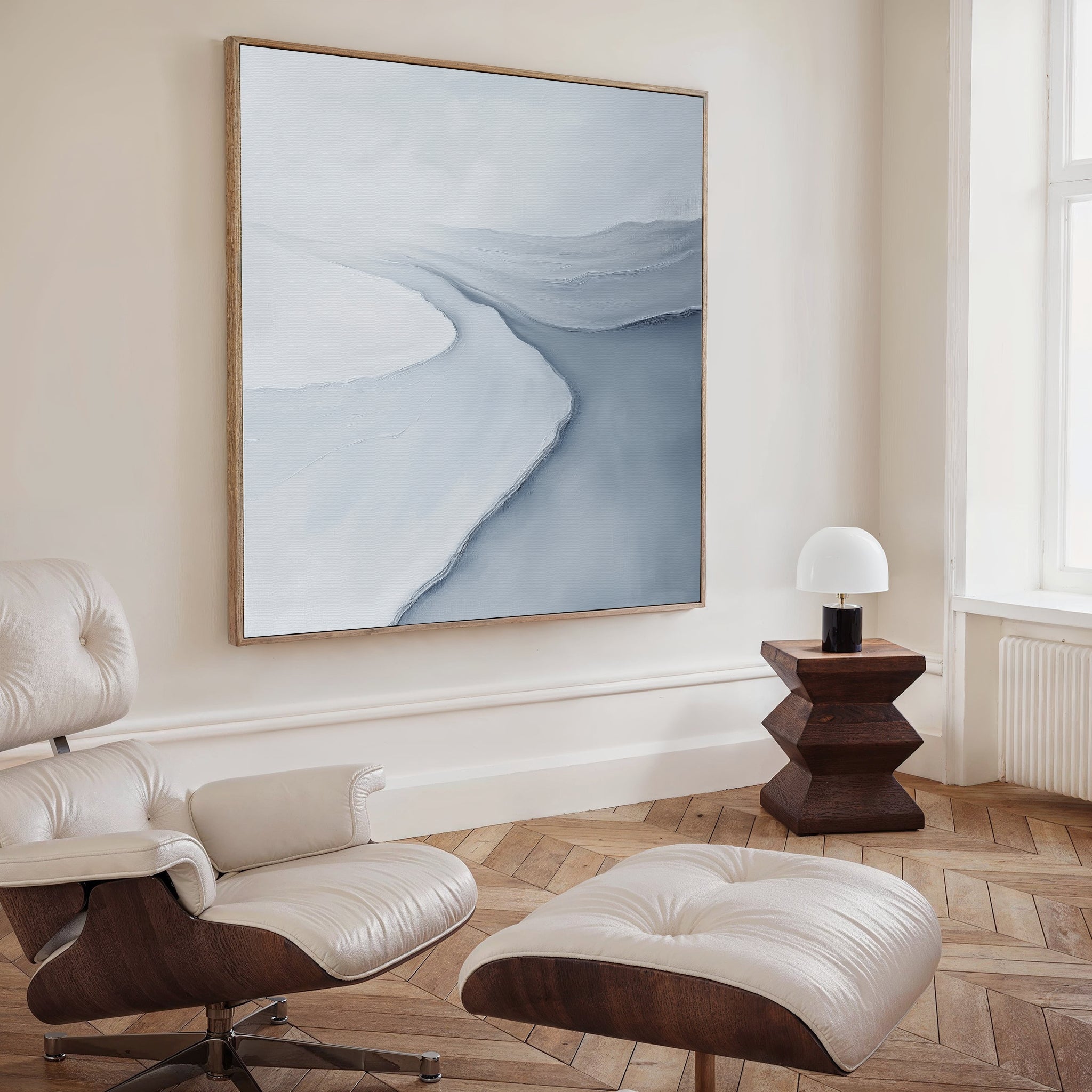 Whispers of the Frozen Tide – blue coastal canvas wall art print by Aspire Prints
