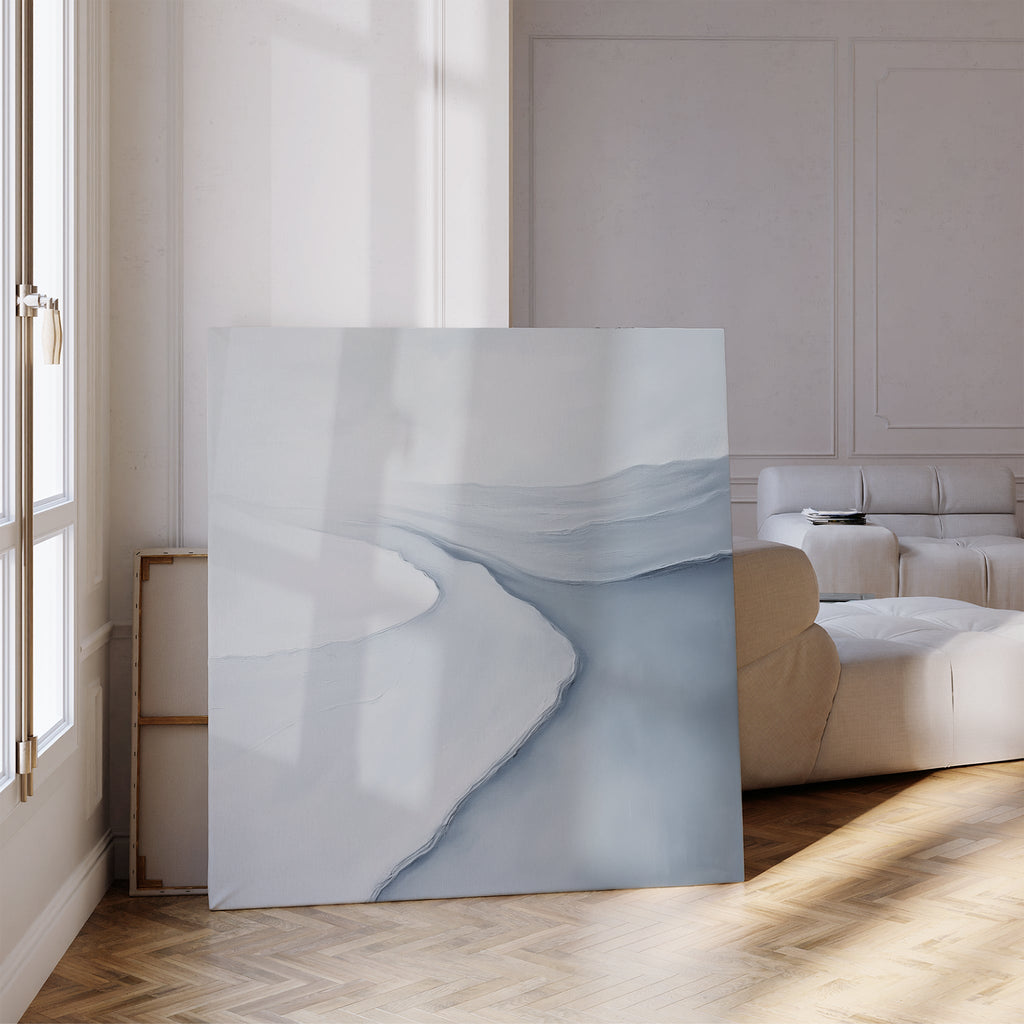 Whispers of the Frozen Tide – blue coastal canvas wall art print by Aspire Prints