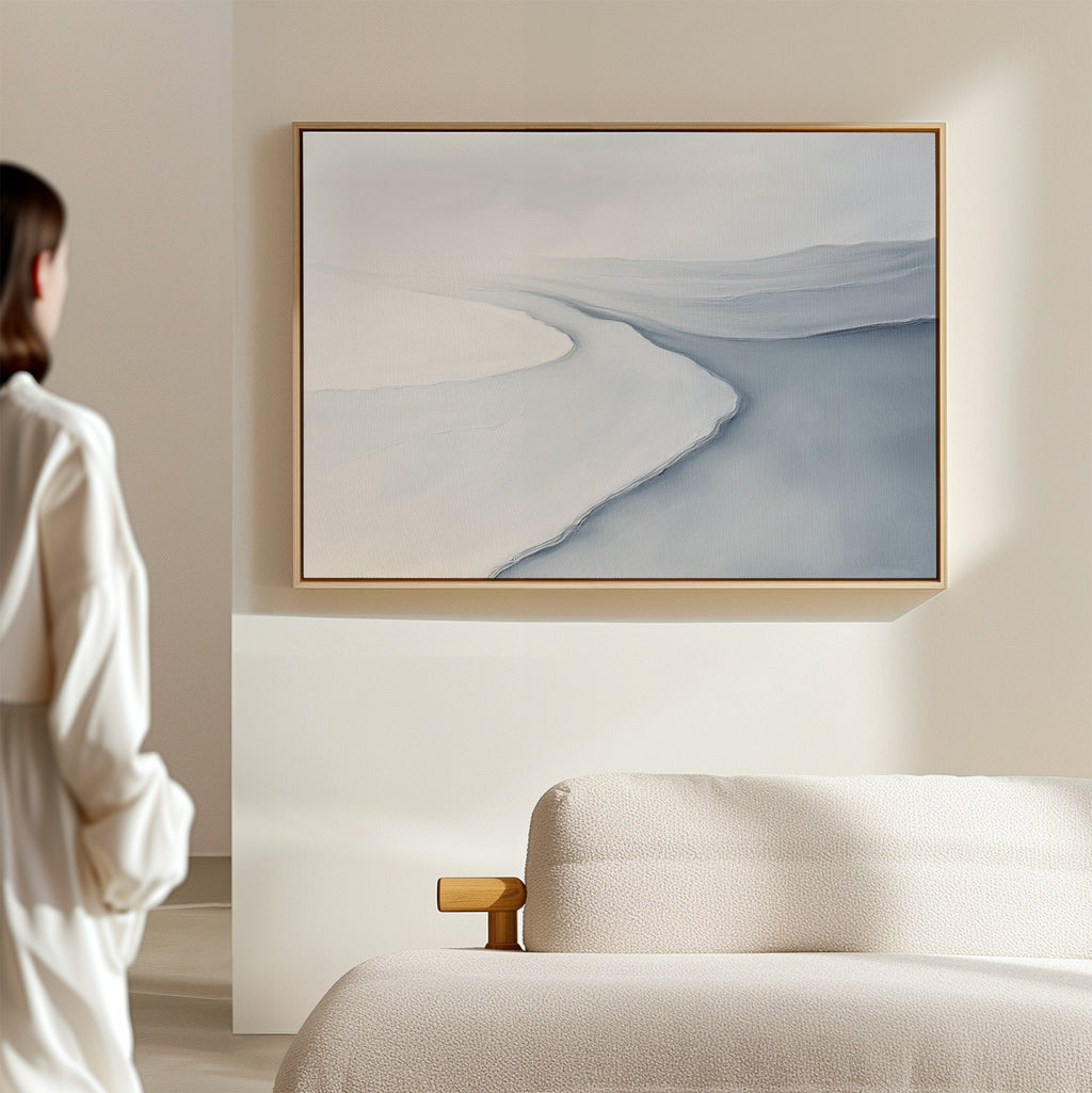 Whispers of the Frozen Tide – blue coastal canvas wall art print by Aspire Prints