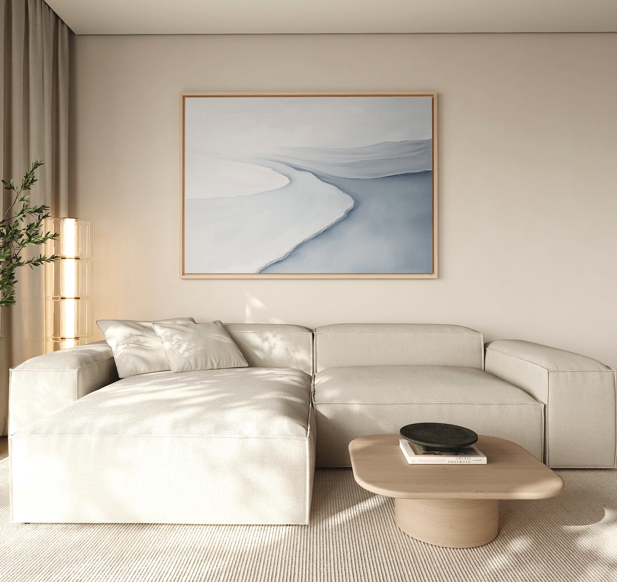 Whispers of the Frozen Tide – blue coastal canvas wall art print by Aspire Prints