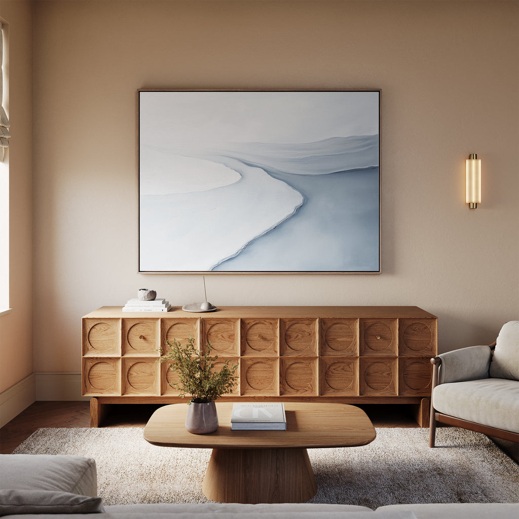 Whispers of the Frozen Tide – blue coastal canvas wall art print by Aspire Prints