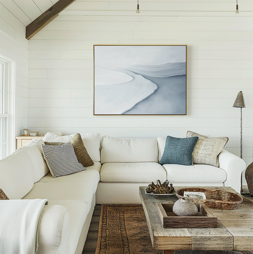 Whispers of the Frozen Tide – blue coastal canvas wall art print by Aspire Prints