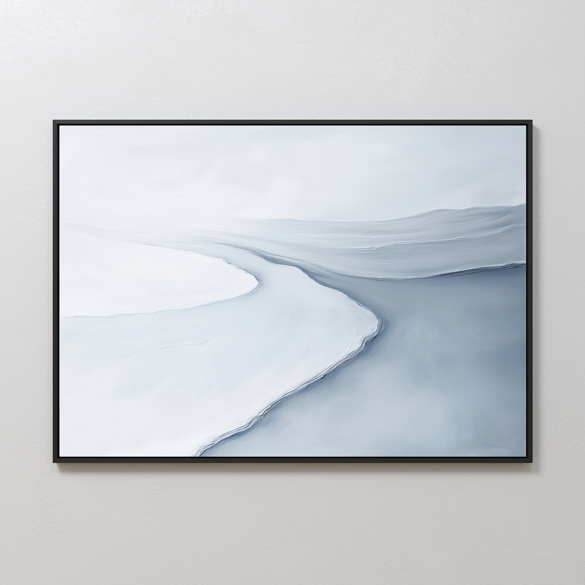 Whispers of the Frozen Tide – blue coastal canvas wall art print by Aspire Prints