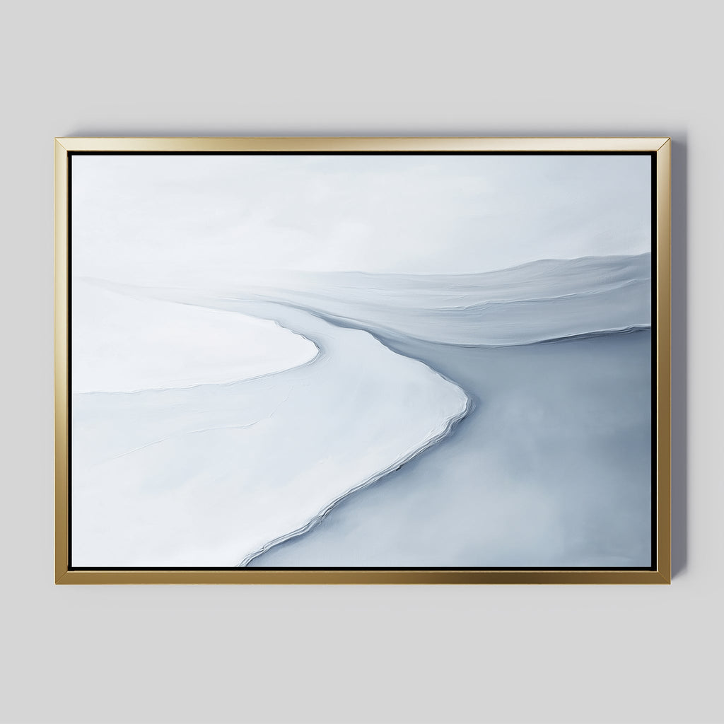 Whispers of the Frozen Tide – blue coastal canvas wall art print by Aspire Prints