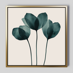 Whispering Fronds in Teal – green botanical canvas wall art print by Aspire Prints