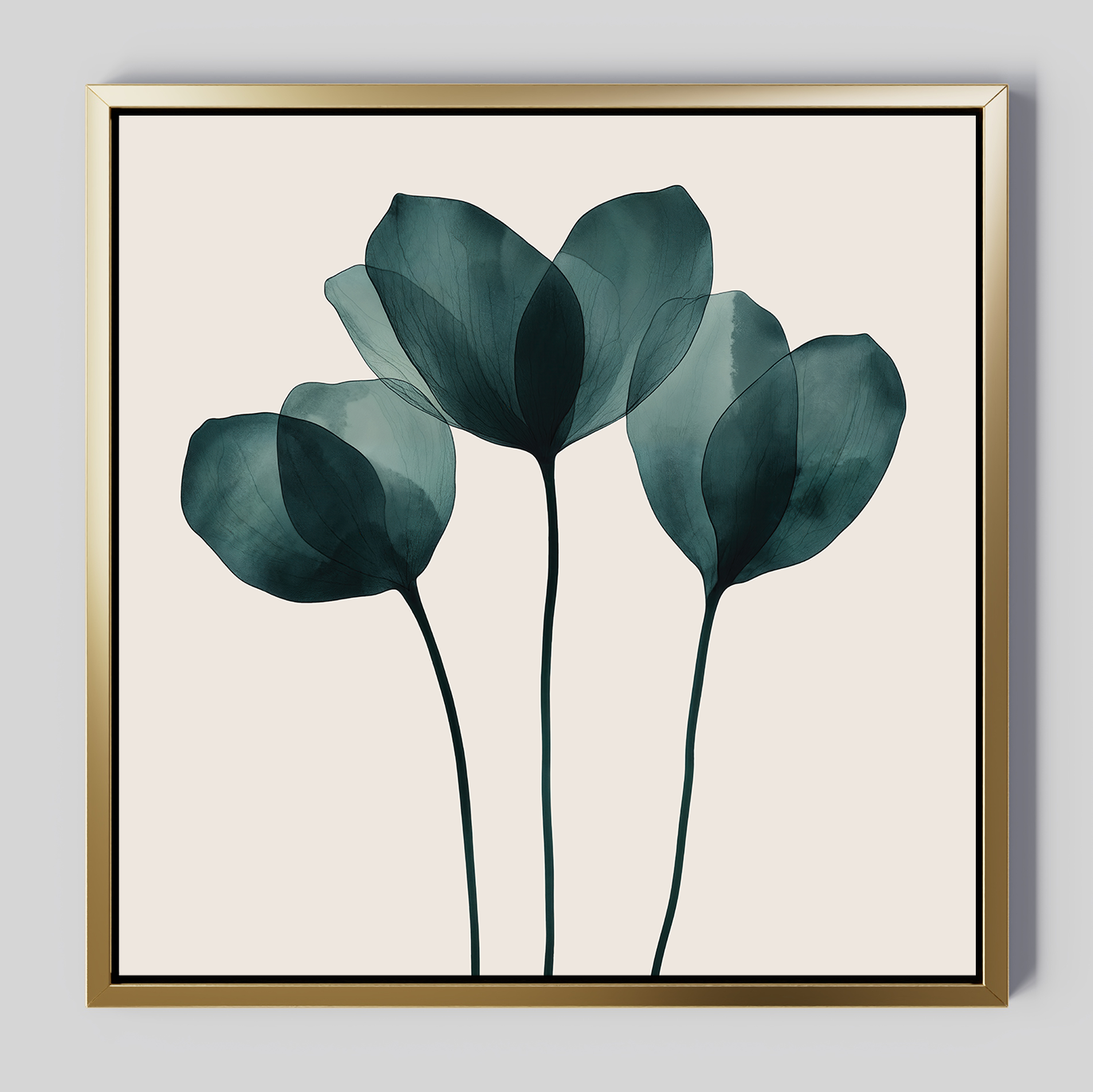 Whispering Fronds in Teal – green botanical canvas wall art print by Aspire Prints
