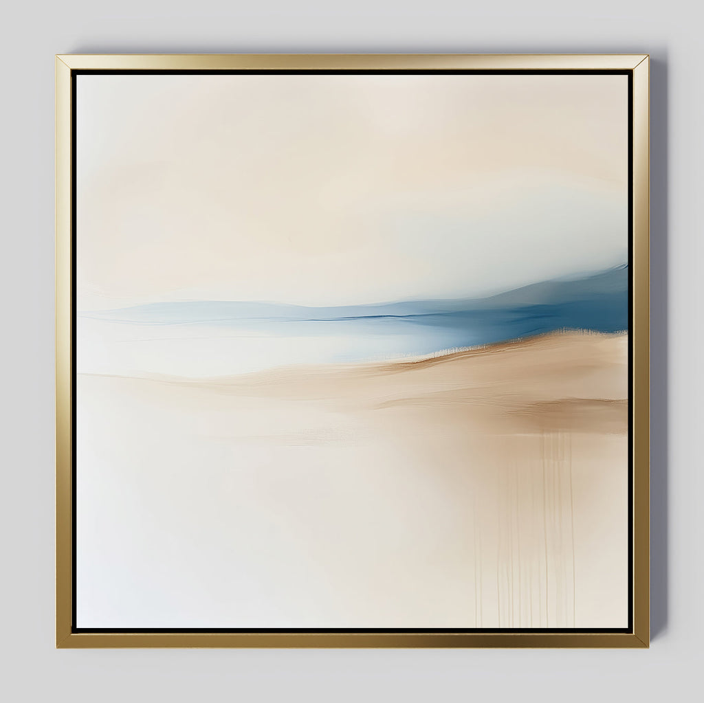 Whispers of Saffron Sands – beige and white landscape canvas wall art print by Aspire Prints