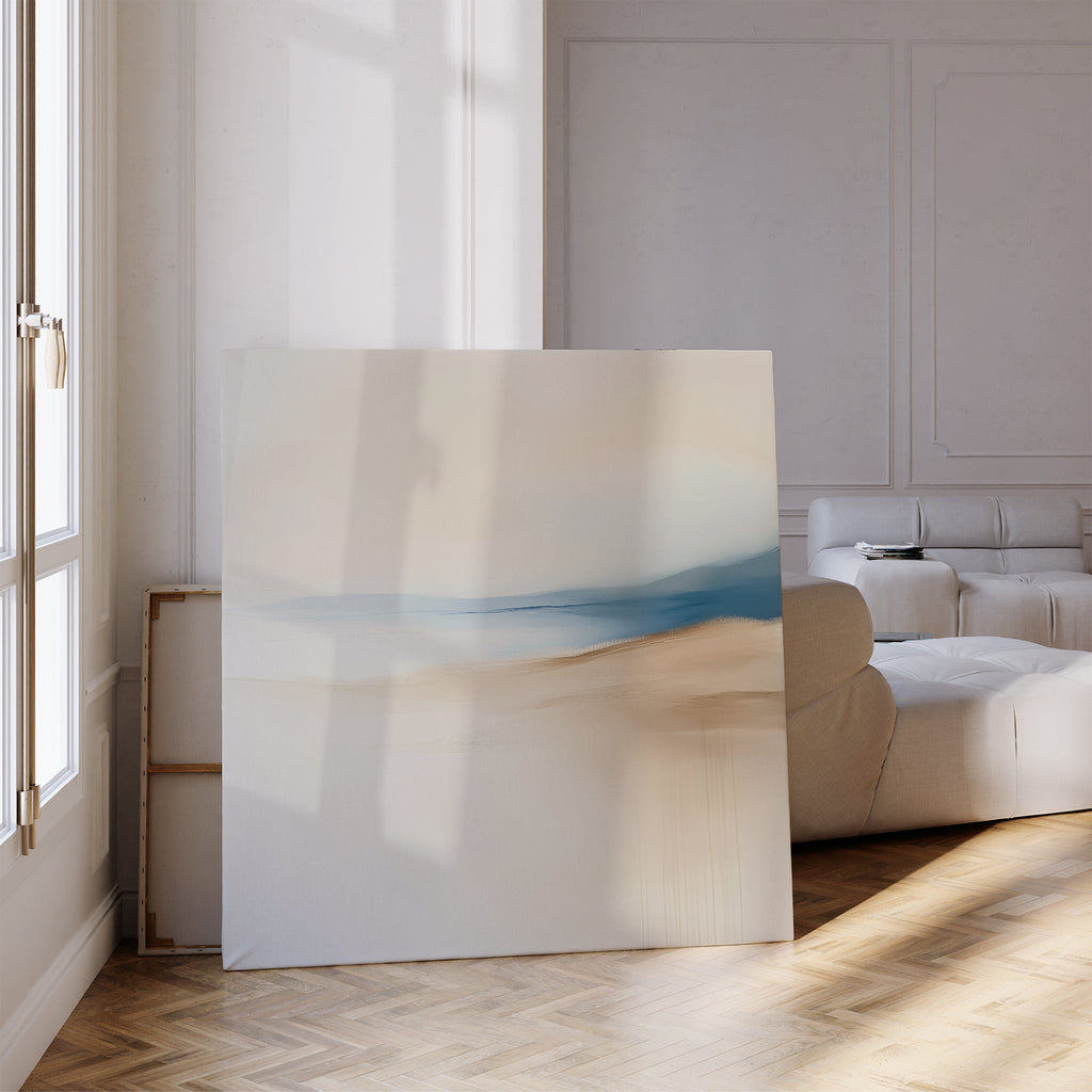 Whispers of Saffron Sands – beige and white landscape canvas wall art print by Aspire Prints