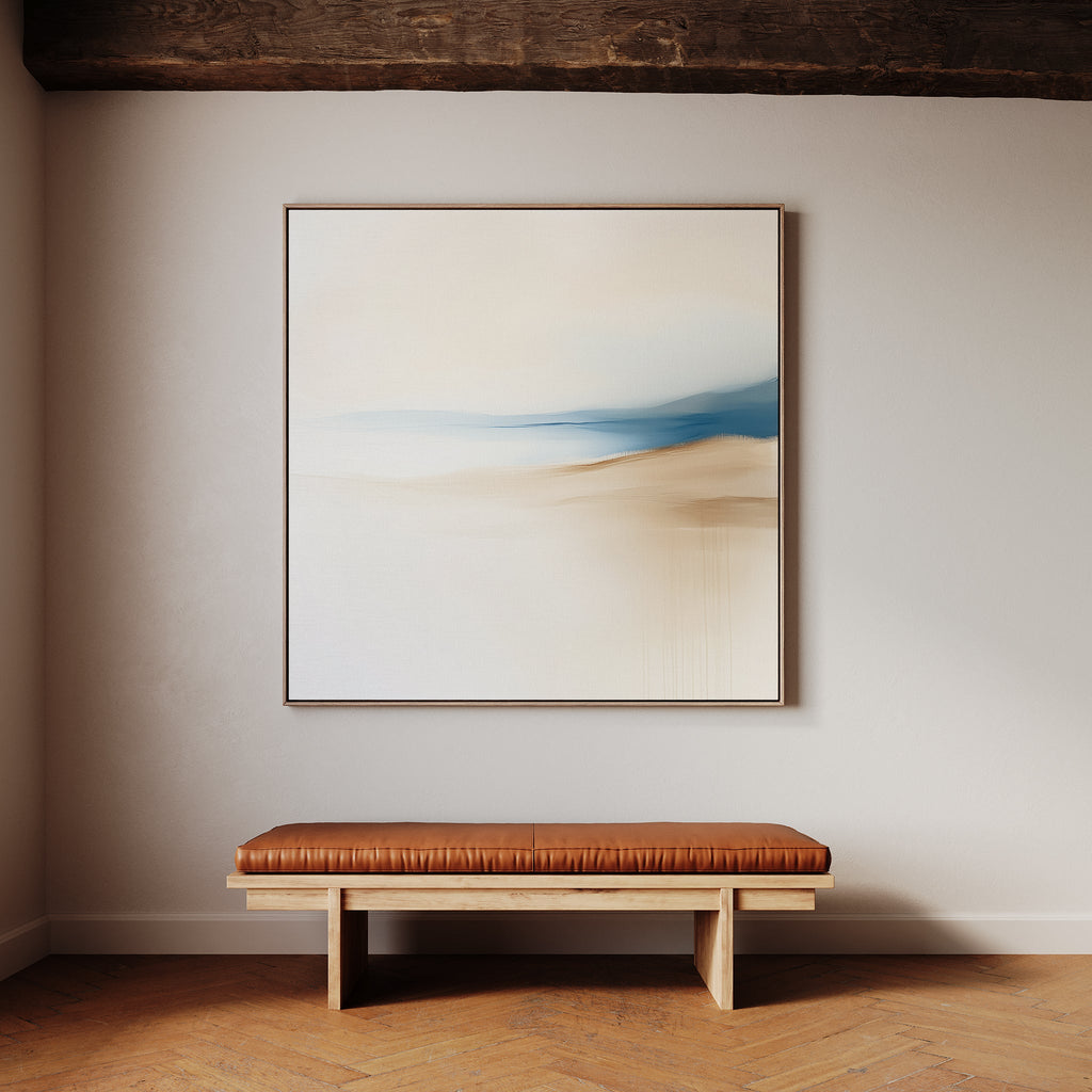 Whispers of Saffron Sands – beige and white landscape canvas wall art print by Aspire Prints