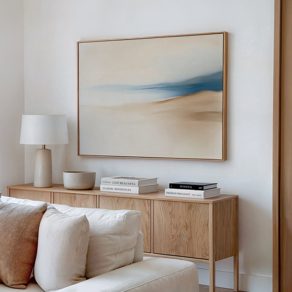 Whispers of the Dunes – beige and white landscape canvas wall art print by Aspire Prints