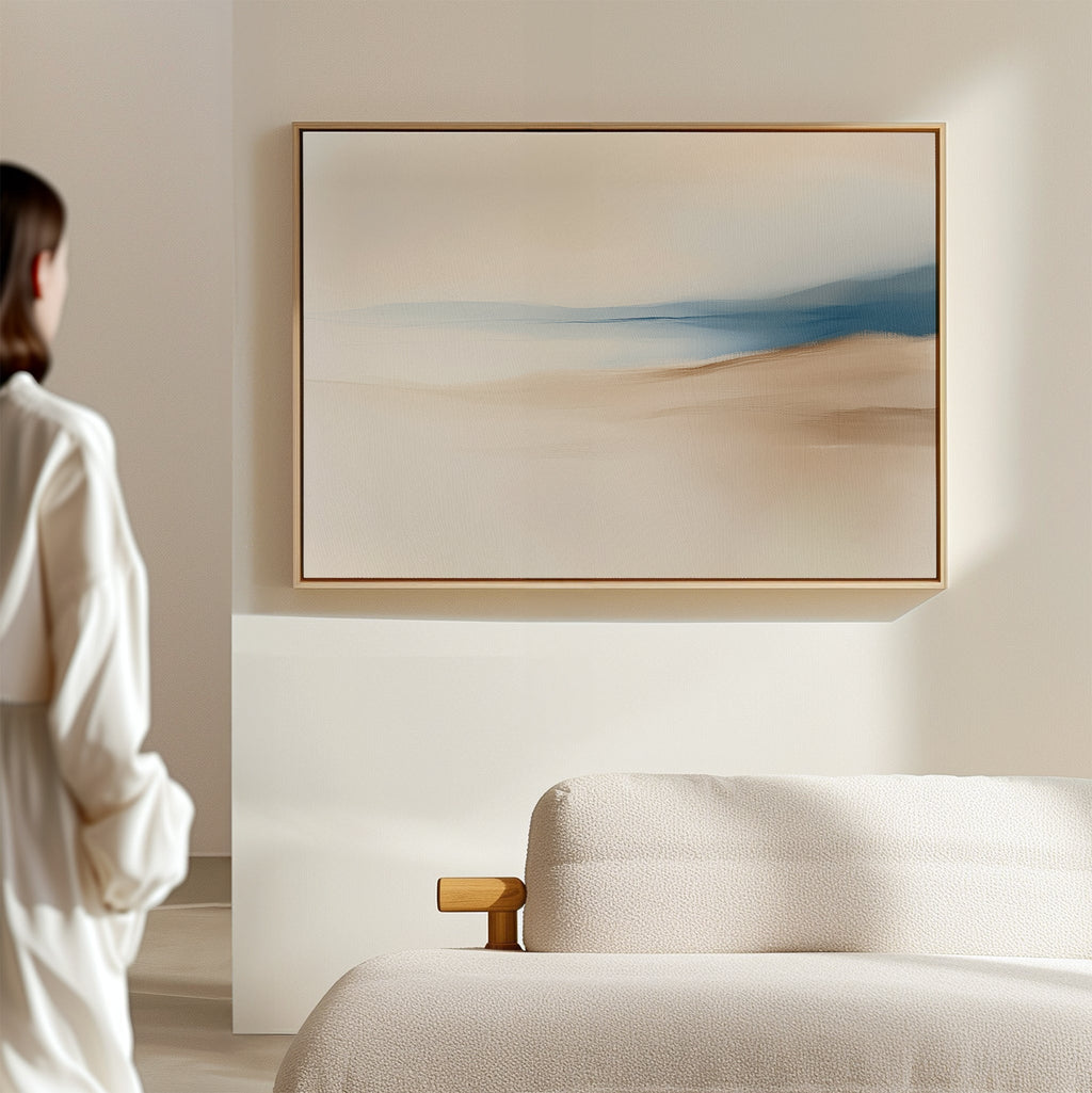 Whispers of the Dunes – beige and white landscape canvas wall art print by Aspire Prints