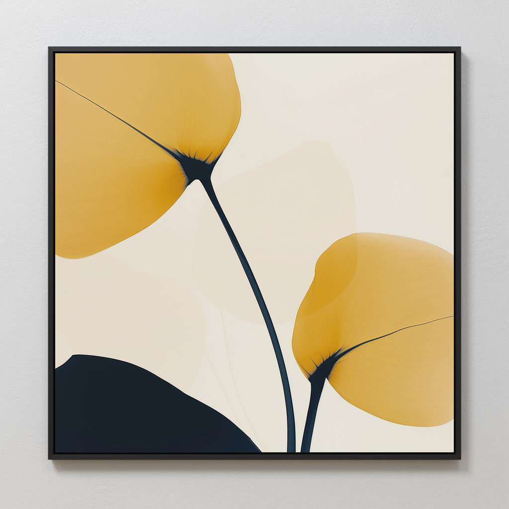 Whispers of Amber – golden yellow botanical canvas wall art print by Aspire Prints