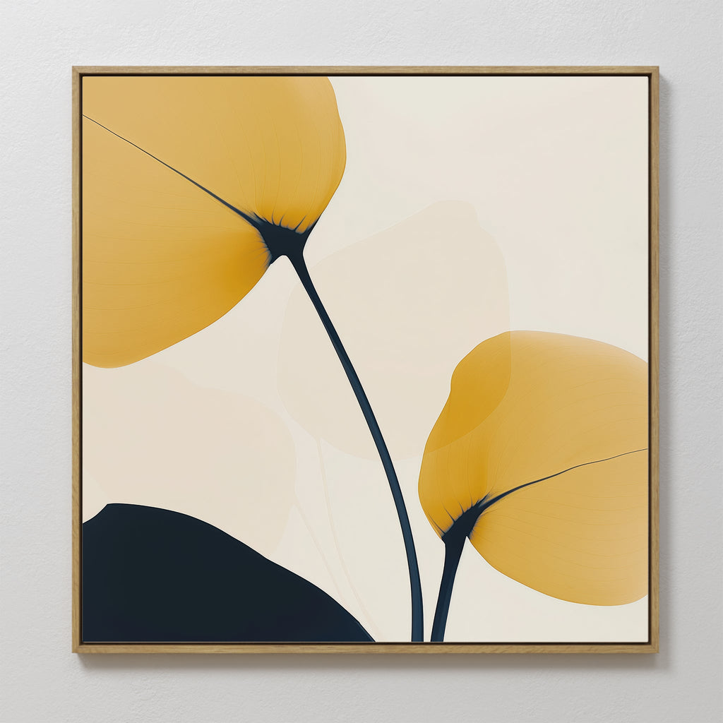 Whispers of Amber – golden yellow botanical canvas wall art print by Aspire Prints