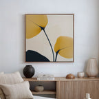 Whispers of Amber – golden yellow botanical canvas wall art print by Aspire Prints