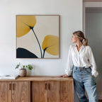 Whispers of Amber – golden yellow botanical canvas wall art print by Aspire Prints