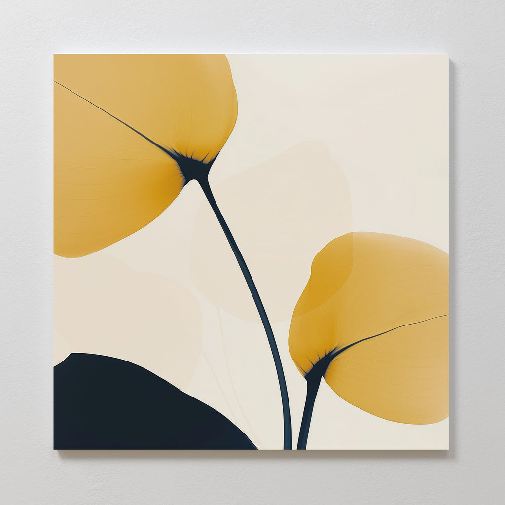 Whispers of Amber – golden yellow botanical canvas wall art print by Aspire Prints